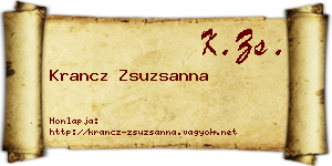 Krancz Zsuzsanna névjegykártya