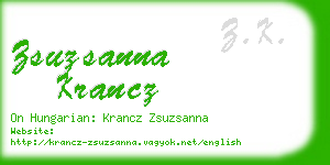 zsuzsanna krancz business card